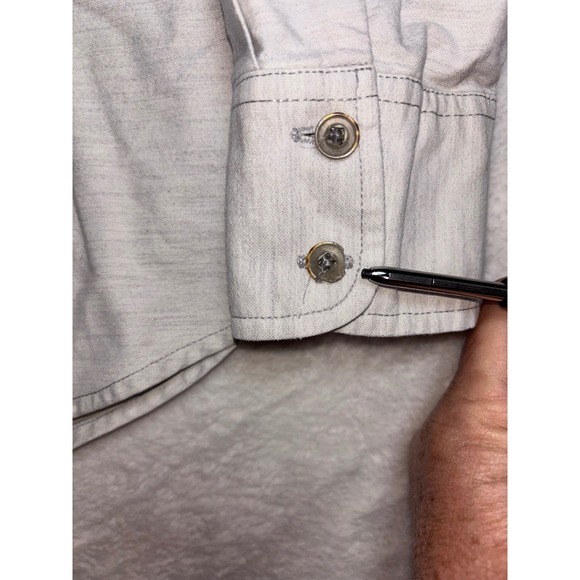 AG Adriano Goldschmied Mens Grey Heathered Flannel Plaid Lined Shirt Size Medium - Picture 6 of 14